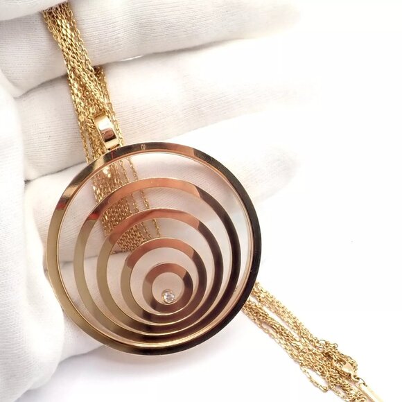 Chopard 18k Yellow Gold Extra Large Happy Spirit Diamond 5 Strand Necklace - Picture 12 of 16